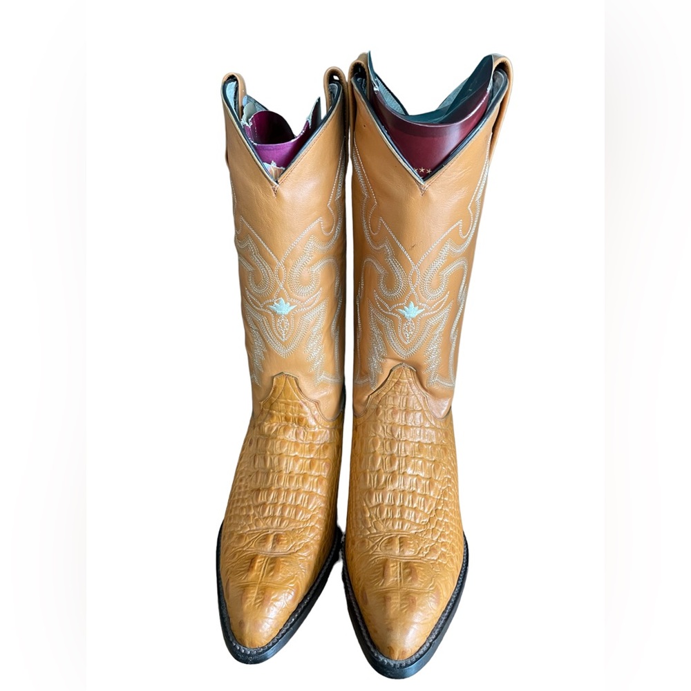 El general Men’s Cowboy  print Crocodile Narrow Round Toe Boot USA 7 ,MX 26